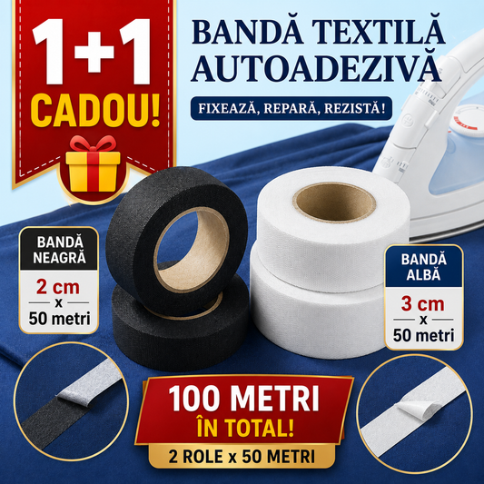 Bandă Textilă Autoadezivă - 1 +1 🎁 GRATIS