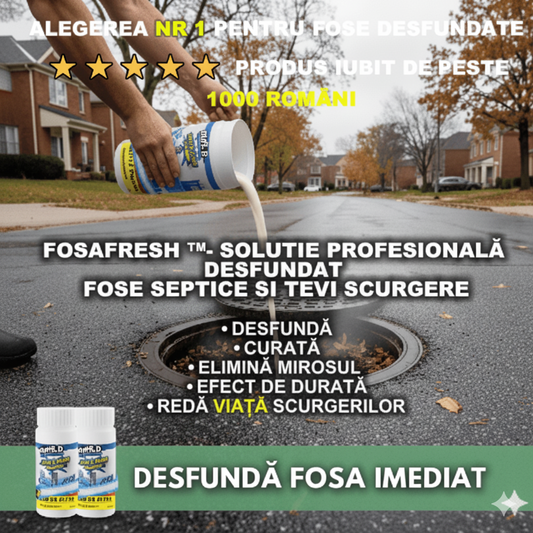 Granule profesionale pentru desfundat țevi și canalizări  –  FOSAFRESH ™