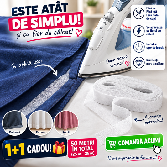 Bandă Textilă Autoadezivă - 1+1 🎁 GRATIS