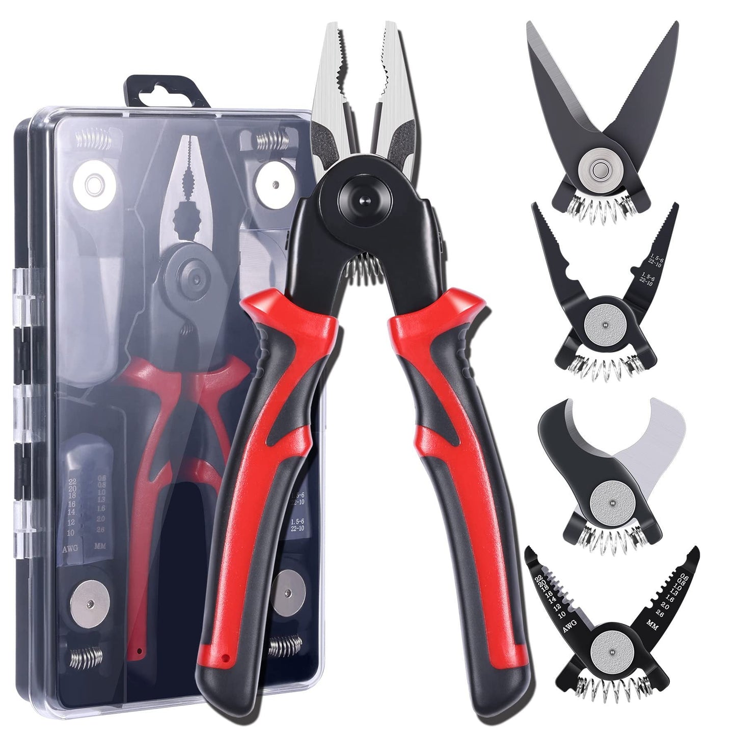 Clește Multifuncțional 5-în-1 cu Capete Interșanjabile și Mâner Ergonomic