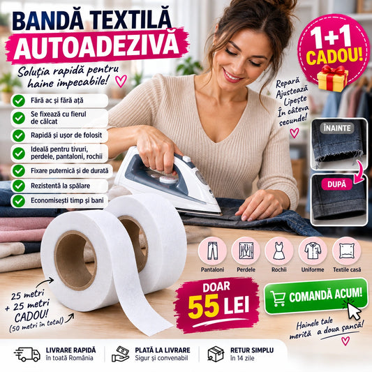 Bandă Textilă Autoadezivă - 1+1 🎁 GRATIS